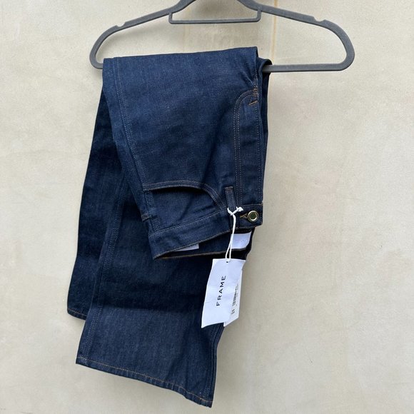 Frame Denim Le Italien Wide Leg Crop Jeans Sz 24 Rinse Blue Denim High Rise - Picture 5 of 7